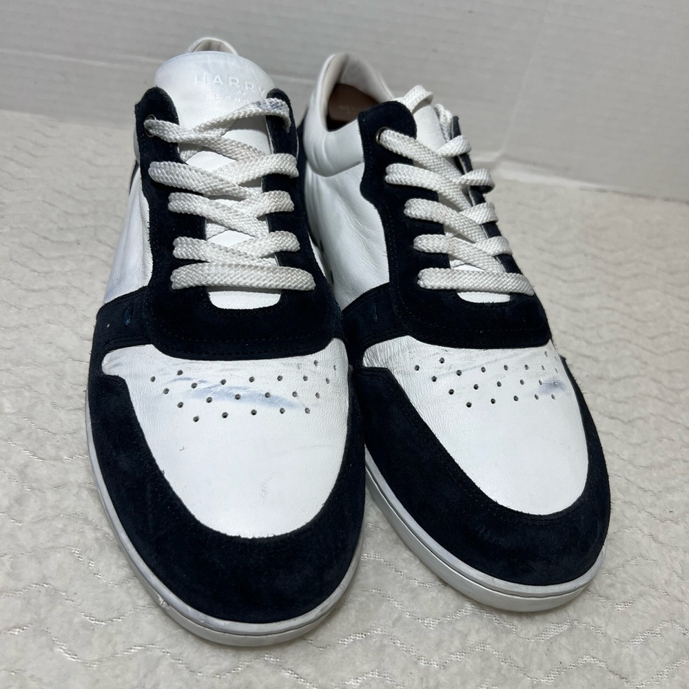 Harrys of London ACENAPPA WHITE Blue leather suede Sneaker Shoes Men’s size 43.5